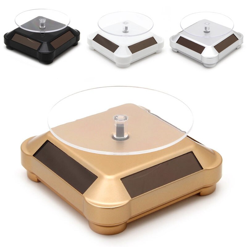 Solar Power Double-Gebruik 360 Roterende Display Stand Tafel Voor Telefoon Horloge Sieraden