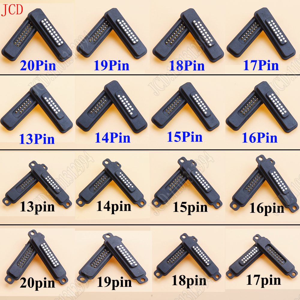 1Pair 13/14/15/16/17/18/19/20Pin Waterproof Magnetic Pogo Pin Connector 2A Male Female Pogopin Spring Loaded DC Power Socket