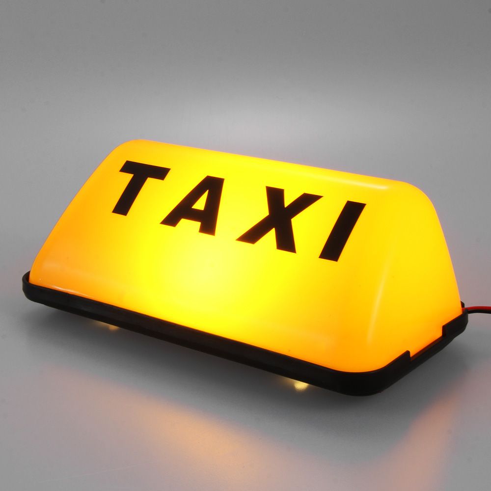 Yellow Base Universal COB Taxi Sign Cab Roof Top Topper 12V Car Sign Lamp