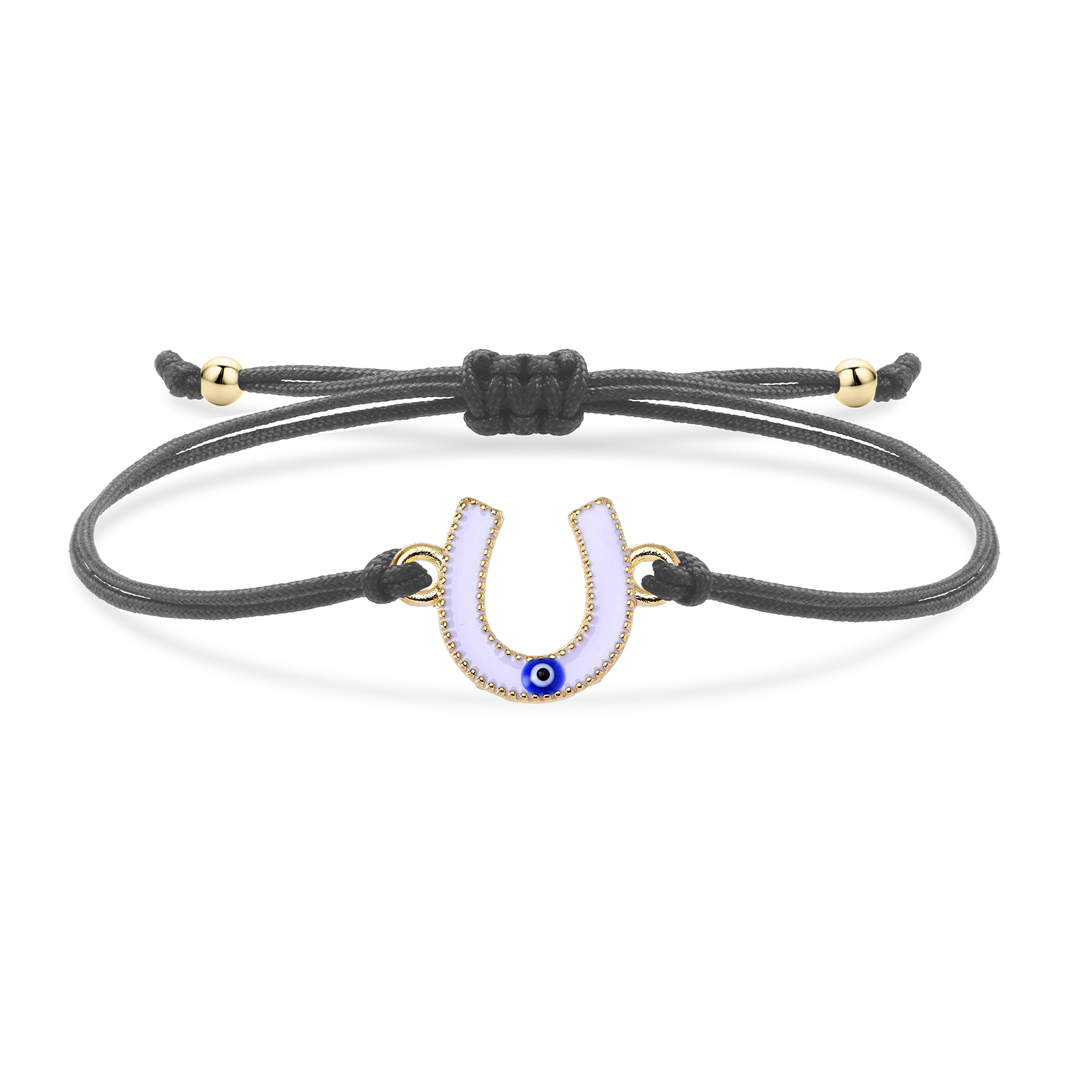 Zinklegering Emaille Hoefijzer Geluksbrenger Armband Vrouwen Meisje Kleurrijk Zwart Wit Rood Blauw Paars String Handgemaakte Sieraden Aanwezig: Puur Goud Kleur