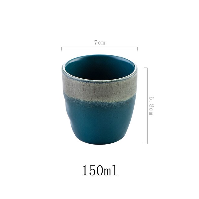 Taza de cerámica Retro de alta temperatura para Hotel, hecha a mano taza de agua, taza de té de porcelana de 150ml: B