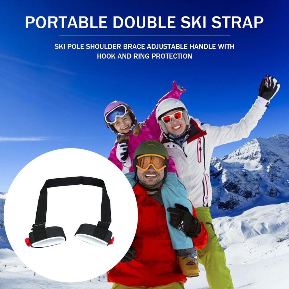 Skidväskor i nylon justerbara skidpoler axel handbärare lash handtag remmar porter krok ögla skyddar för ski snowboard