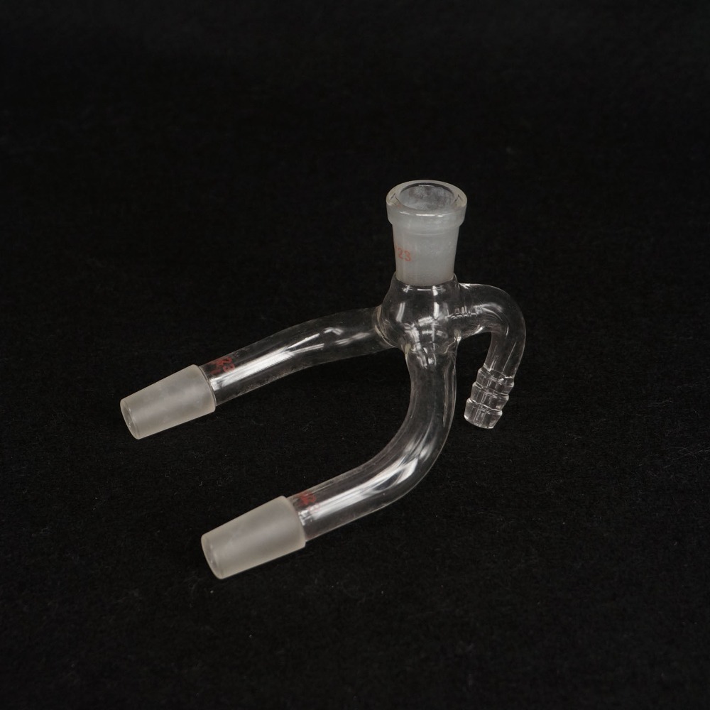 14/23 x 14/23 Joint 2-Way Lab Glass Vacuum Receiver Adapter Science Glassware