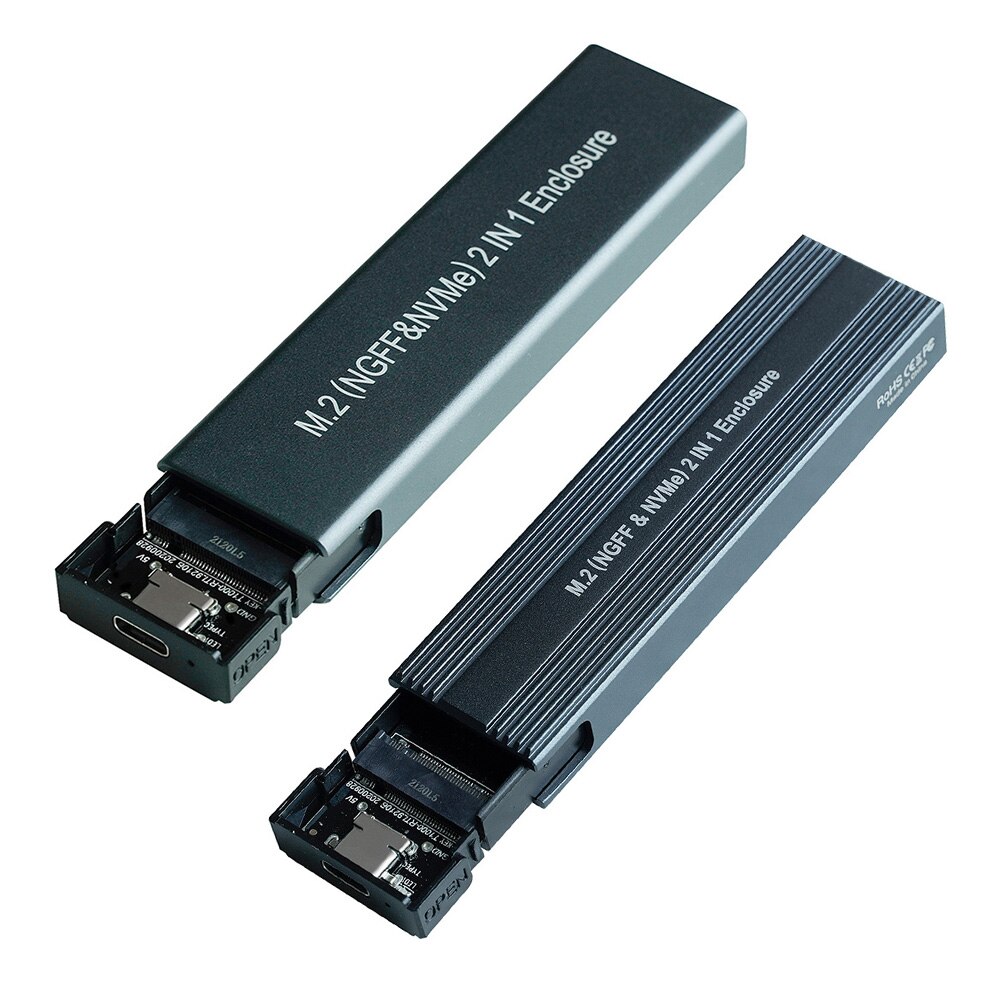 Carcasa de SSD M2 NVMe, adaptador de SSD M.2 a USB 3,1 con protocolo Dual OTG para NVME PCIE NGFF SATA M/B Key 2230/2242/2260/2280