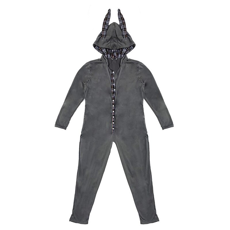 Men Solid Splicing Jumpsuit Men One-piece Garment Pajama Playsuit Fleece Button Hoodie Male Onesie Jumpsuits Overalls Hombre2021