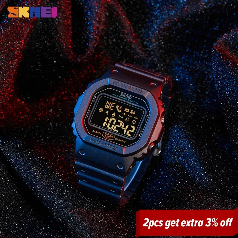 Reloj Digital deportivo SKMEI 1629 con podómetro rastreador de calorías para Iphone Huawei Xiaomi reloj masculino relojes de pulsera Bluetooth para hombre