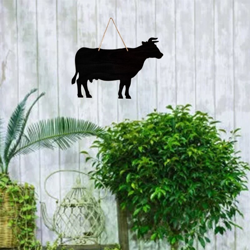1Pcrustic Boerderij Krijtbord Dier Koe Paard Kip Varken Hout Westerse Home Decor Bericht Boerderij Keuken Schoolbord