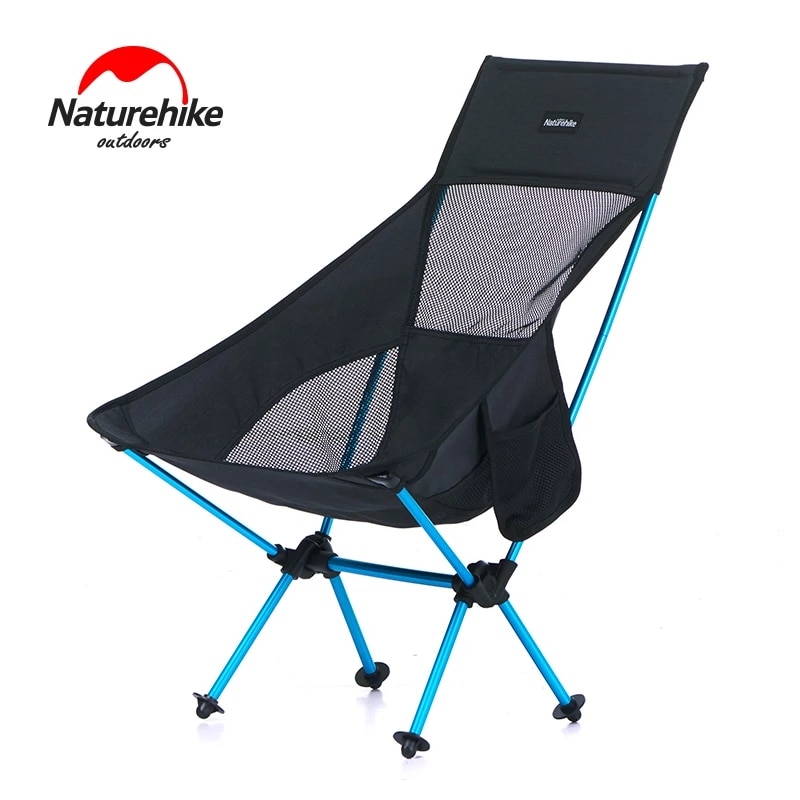 Naturehike opvouwbare kampeerstoel, lichtgewicht hoge rugleuning kampeerstoelen met draagtas voor picknick, barbecue, strand, wandelen, vissen