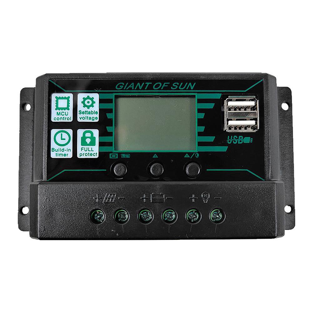 12V/24V MPPT/PWM 2-in-1 Solar Charge Controller Solar Panel Battery Intelligent Regulator With Dual USB Port And LCD Display
