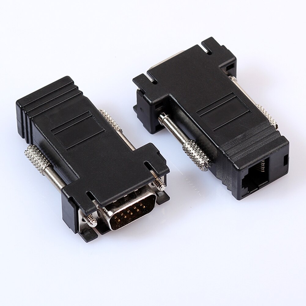 VGA Extender Connector Plug Female/Male to Lan Cat5 Cat5e/6 RJ45 Ethernet Female Adapter Converter Connector Plugs for Computer