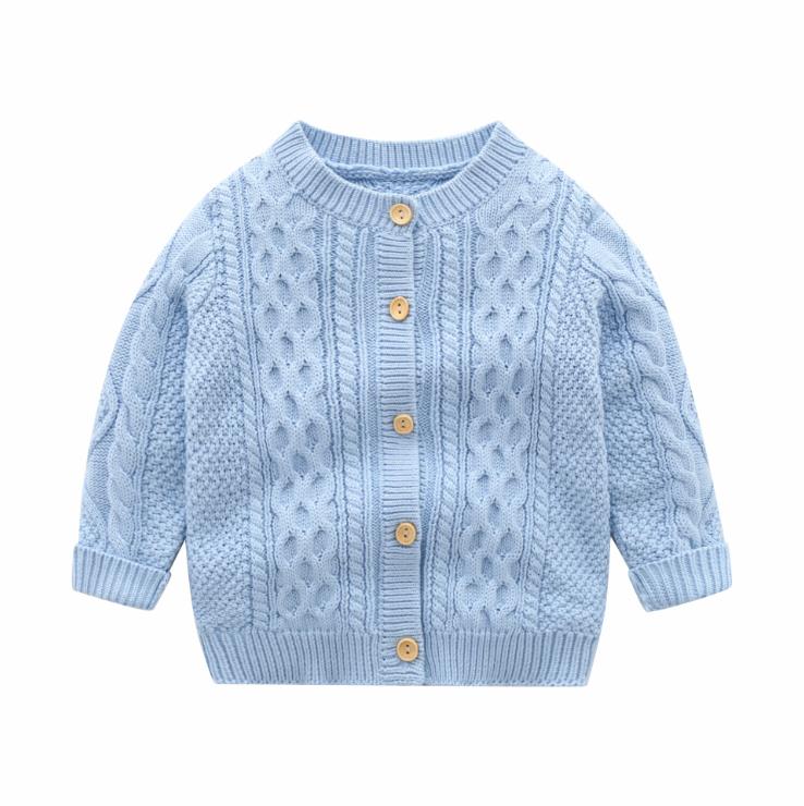 Baby Peuter Baby Jongens En Meisjes Gebreide Vest, Lange Mouwen Ronde Hals Trui Herfst En Winter Bovenkleding: Beige / 12m