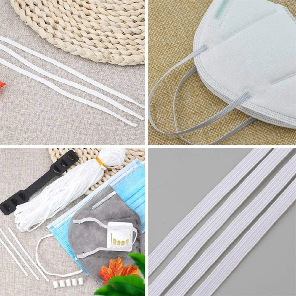 Bandas elásticas de 10M, cuerda elástica de 3/4/5/6/8/10mm, banda elástica pesada, banda elástica de tela suave, banda de punto elástica, manualidades y costura