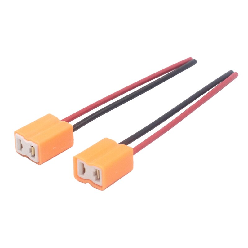 Portalámparas de bombilla Led de cerámica H7, adaptador de enchufe de cerámica, Cable de cobre, Conector de bombilla H7, 2 uds.