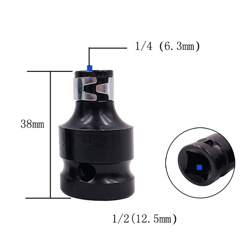 1/2 Inch Vierkante Tot 1/4 Inch Hex Ratel Dopsleutel Socket Adapter Spanner Set Drive Converter Impact Tool: 2