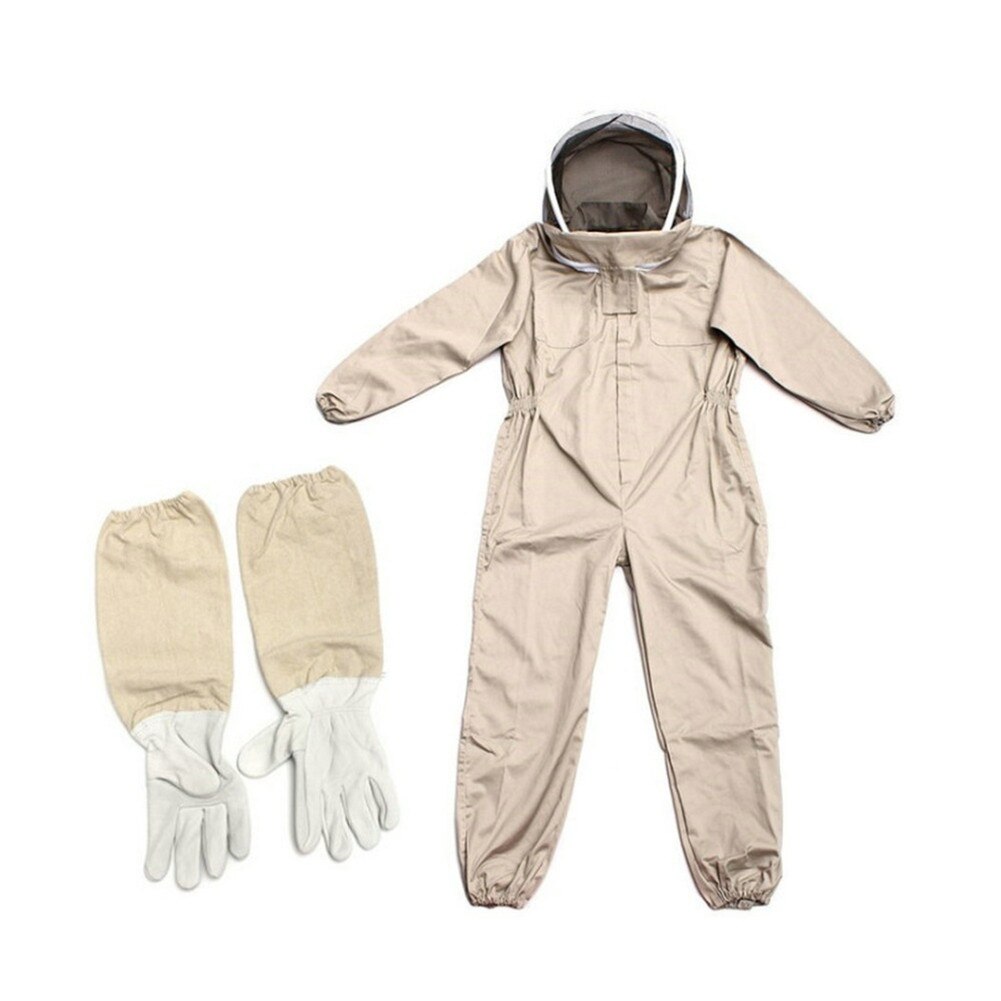 Beekeeper Suit Beekeeping Bee Keeping Suit With Gloves Bee Proof Protective Clothing Full Body Beekeeping Bee Keeping Suit: Coffee L