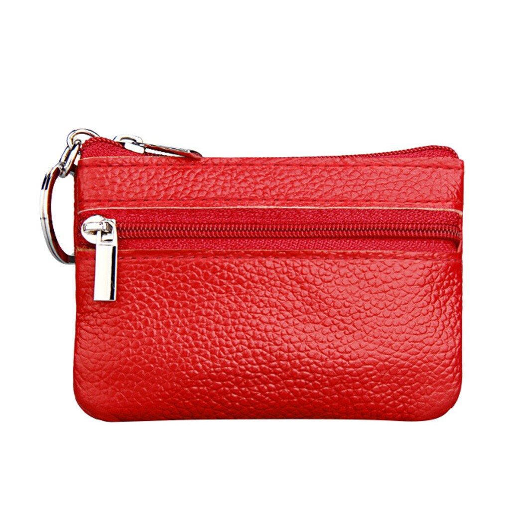 30# Crossbody Bags For Women Women's Mini Coin Purse Leather Zipper Pouch With Key Ring Small Wallet Schoudertas Dames: Red 