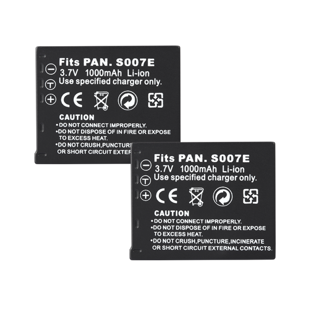 S007E CGAS007 1000mAh bateria do baterii Panasonic Lumix DMC TZ50 TZ15 TZ1 TZ2 TZ3 TZ4 TZ5 DMC-TZ2EB-S kamera Batterie CGA-S007: 2 Battery