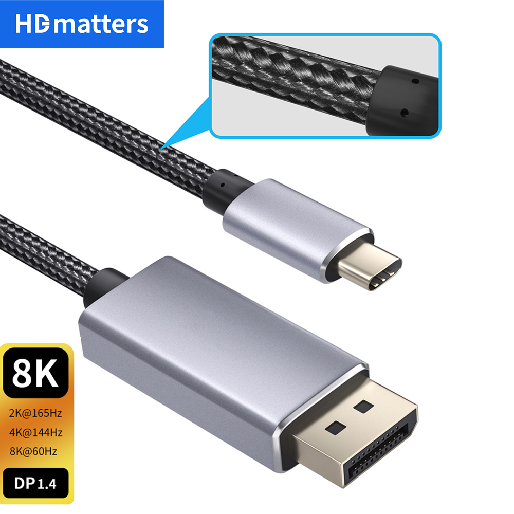 Kabel Thunderbolt 3 USB C do Displayport 1.4 8K 4K 144Hz 2K 165Hz Kabel USB 3.1 typu C do DP do macbooka pro Dell