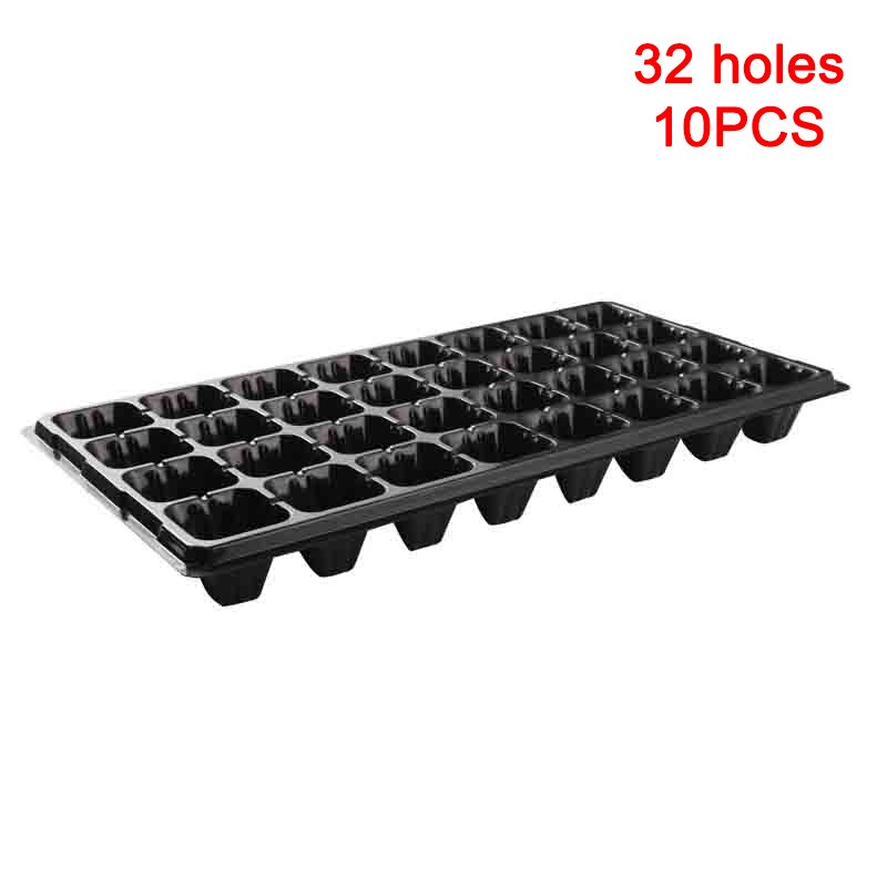 10Pcs Seeding Tray Plastic Nursery Tray Succulent Plants Pot Seed Grow Box Tray J2Y: 32 holes