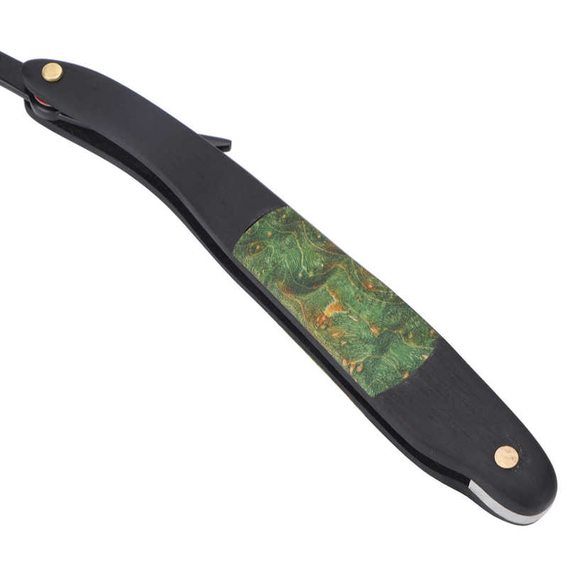 Manual Shaving Blade Holder Feather Pattern Straight Edge Blade Holder for Hair Salon Barber