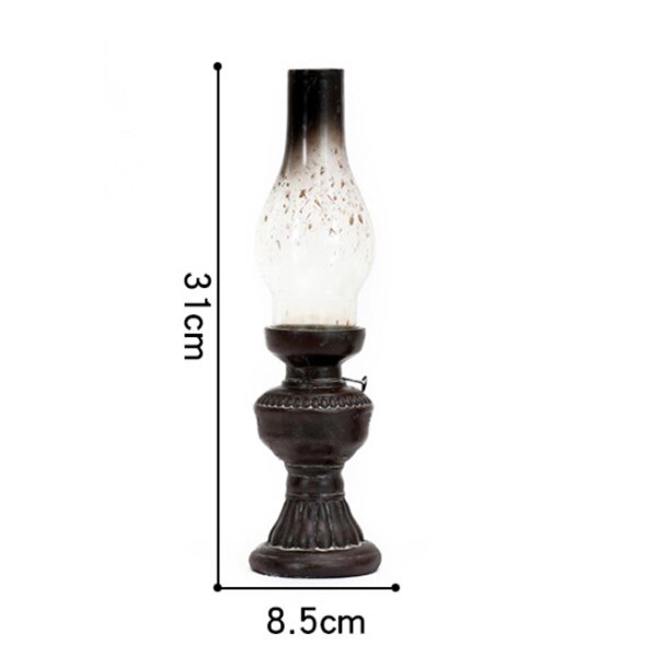 PRETYZOOM Olielamp van glas en katoenen touw moderne petroleumlamp voor