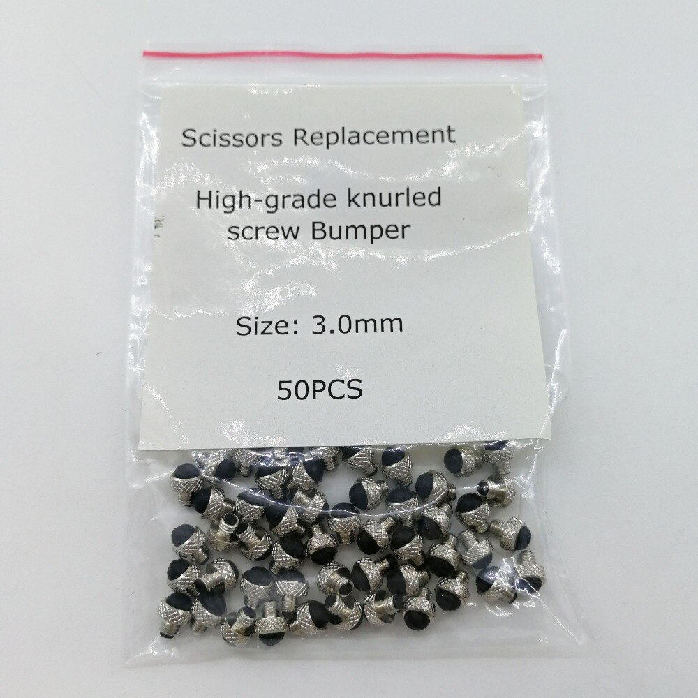 Vis de remplacement en caoutchouc de pour pare-chocs avec moletée pour ciseaux, 50 pièces/lot de 2.5mm ou 3.0mm