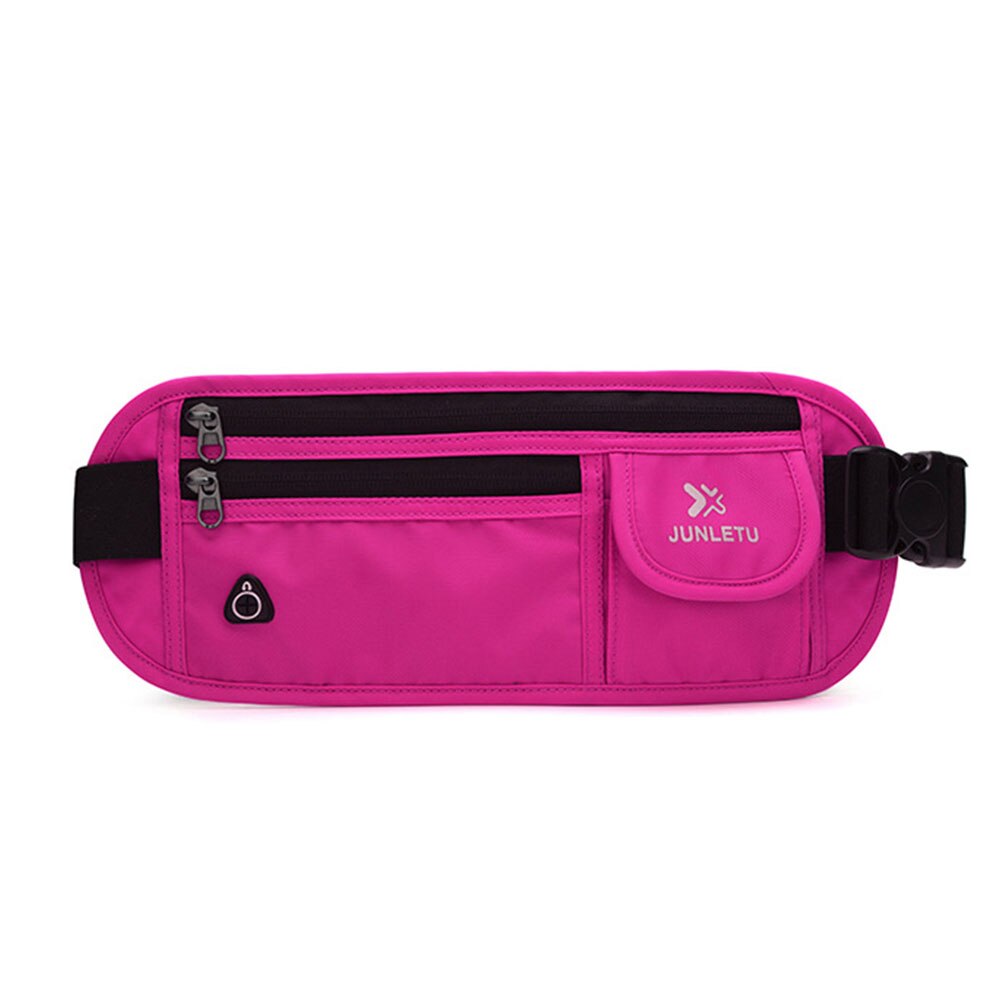 Ultra fino leve anti roubo saco da cintura das mulheres esportes fanny pacote de viagem caminhadas celular cinto saco para homens moda bolsa: Rosa