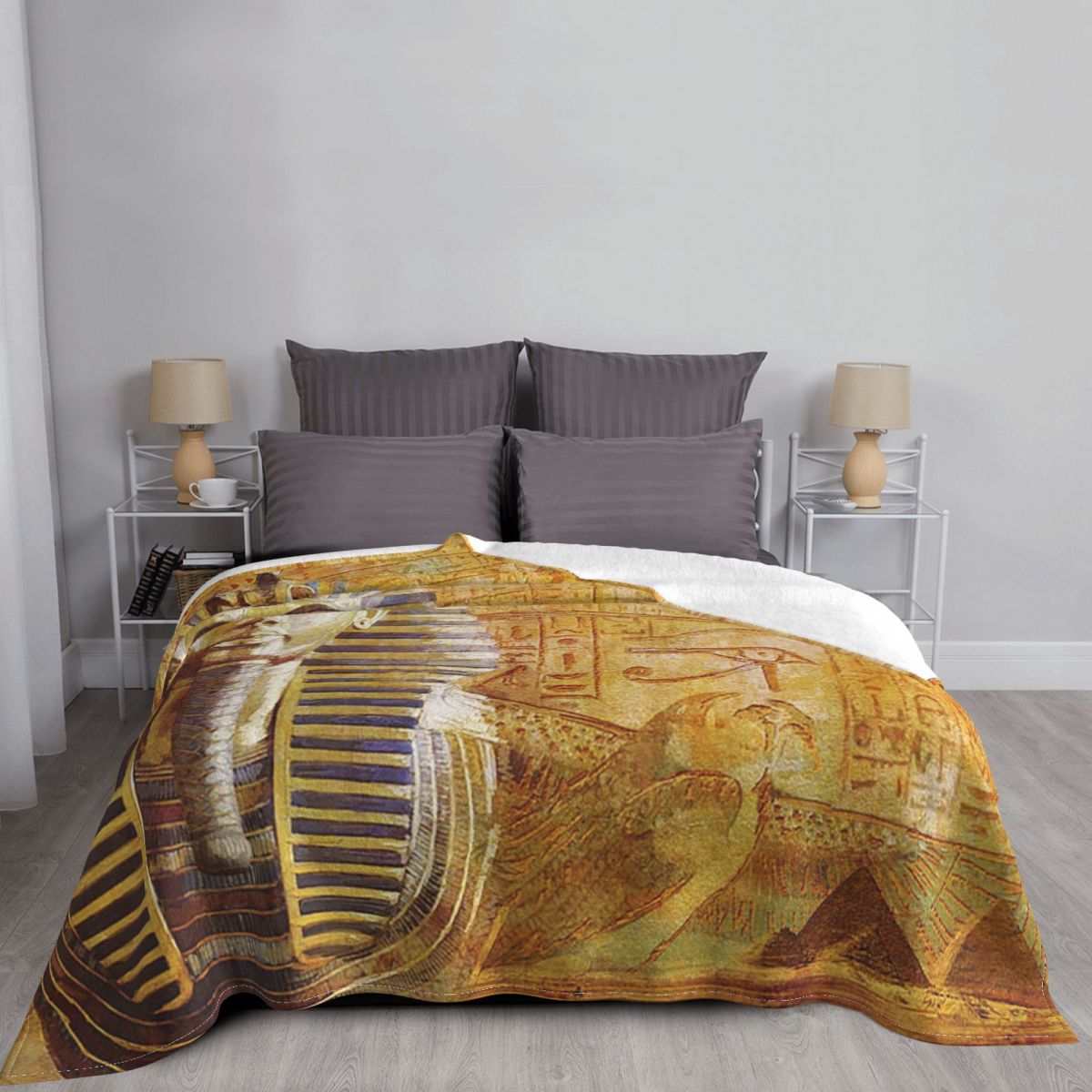 Couverture de la civilisation égyptienne ancienne, plaid en molleton de corail, en peluche, imprimé africain, Ultra doux, pour la maison et l&#39;extérieur