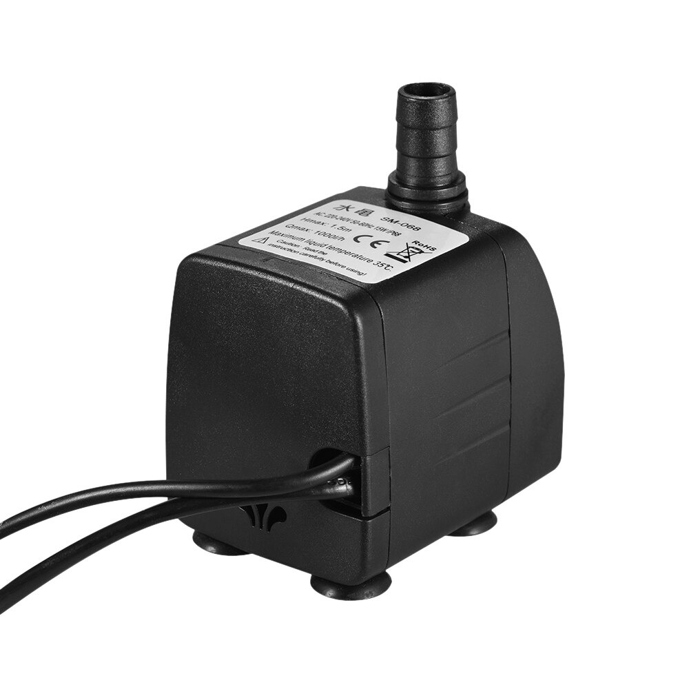 150-180L/H Fish Tank Aquarium Water Pump 2W/2.5W Submersible Water Pump with 4 LED Light Fountain Pump for Aquarium Pond EU/US