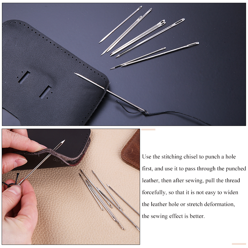 Para alfombras, lienzo, cuero, reparación de costura, aguja de coser de cuero de acero inoxidable, agujas Triangulares DIY, herramienta de costura a mano