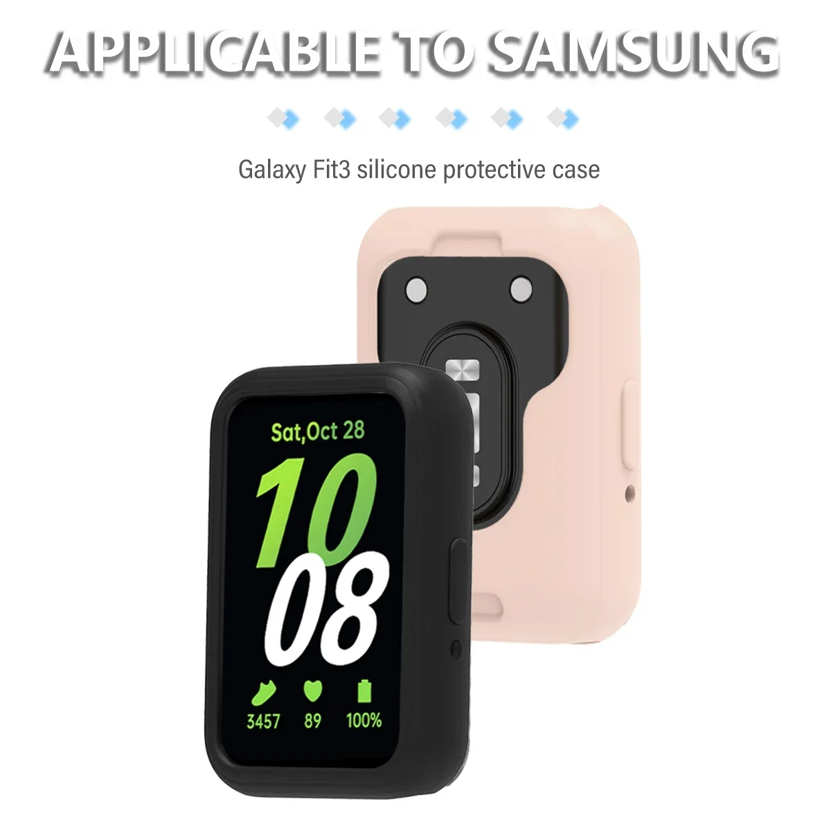 Funda de silicona suave para reloj Samsung Galaxy Fit 3, cubierta protectora de cobertura completa de Color caramelo para reloj Galaxy Fit 3, accesorios