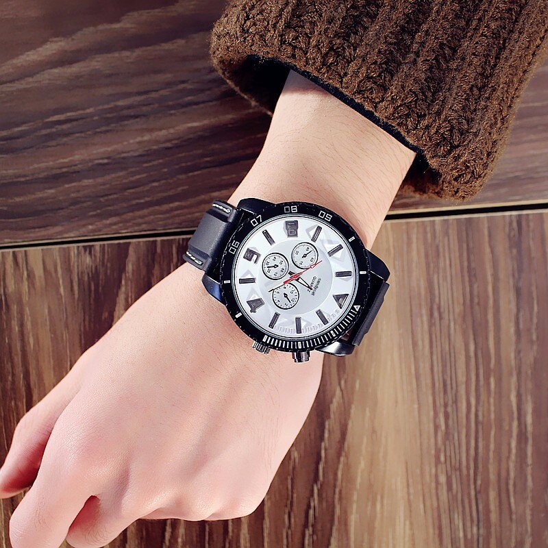 Men Watches 7 Color lights Led Glow Watch Men Sports Watches Silicone Band Watches luminous large dial relojes hombre
