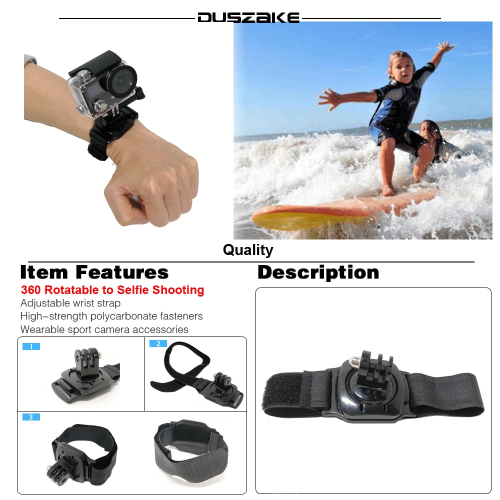 DUSZAKE DG36 Hoofd Harnas Voor Gopro Accessoires Mount Voor Go Pro Hero 6 Riem Voor Gopro Accessoires Riem Voor Go pro Xiaomi Yi 4K