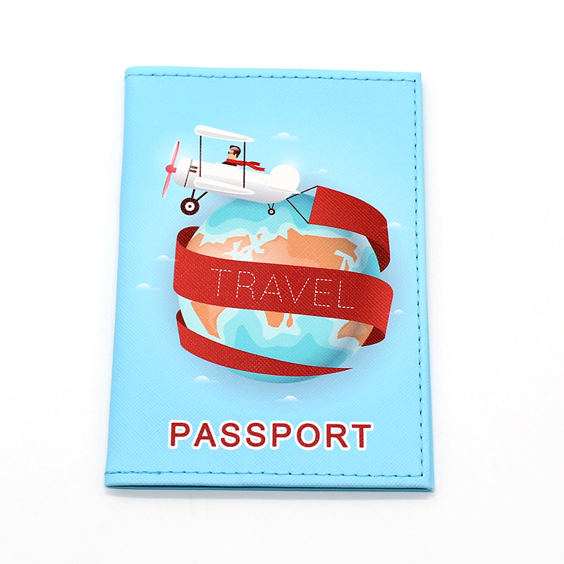 Travel Around The World Series Leather Passport Cover Men Women Travel Passport Holder Case Wallet ID Bank Card Holders: C