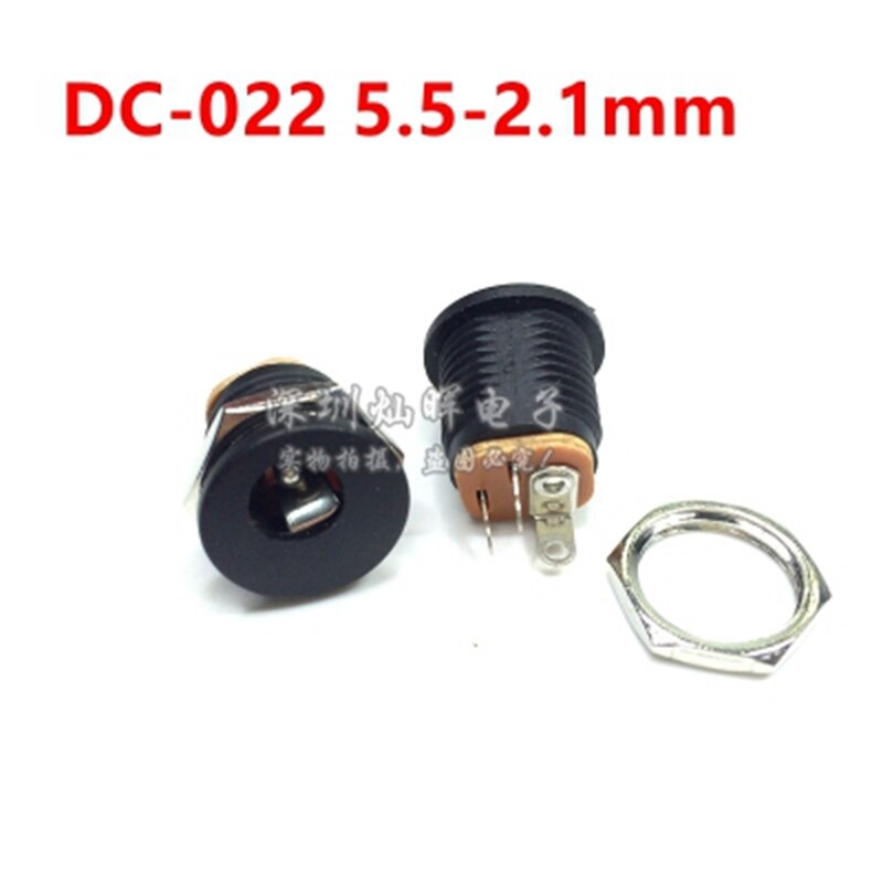 10pcs male and female DC Power plug 5.5*2.1MM 5.5*2.5MM 3.5*1.35MM 5.5*2.1 Jack Adapter Connector Plug Golden DC-022B DC-025M