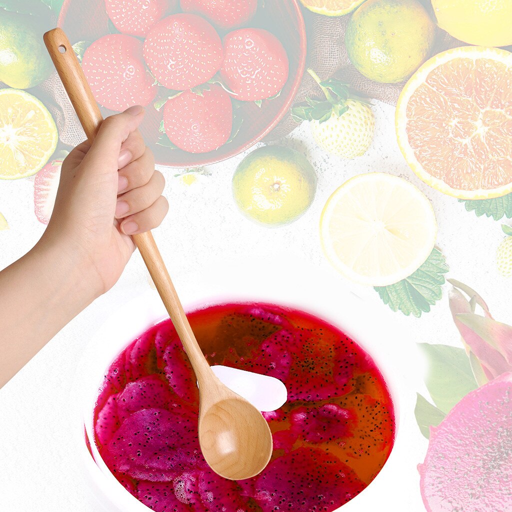 Wooden Stirring Spoon Beech Fruit Enzyme Bucket Kitchenware Extended Spoon Cooking Catering Scoop Cook Tools Mini Small Supplies: Default Title