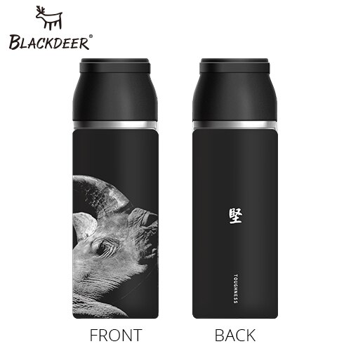 Blackdeer Buitensporten Fles Thermos Beker Met Handvat Dubbele Laag 316 Roestvrij Seel Pixel Dier 3D Thee Water Thermoskan: rhinoceros