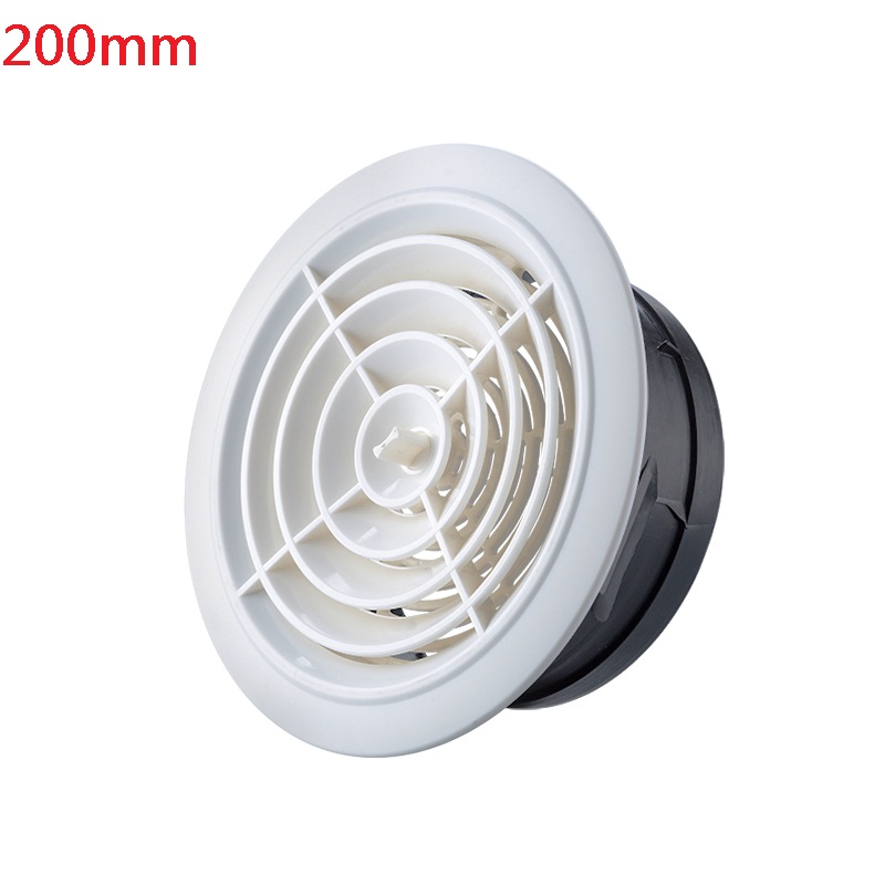 Montaje de 200mm diámetro del círculo ajustable rejilla para ventilación de aire de salida de ventilación cubierta de brida blanco