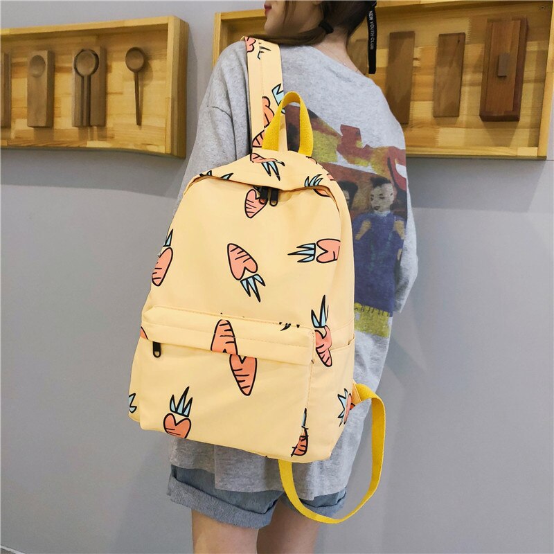 Atinfor femmes en Nylon mignon fruits impression sac à dos sac d'école pour adolescente étanche voyage sac à dos femme