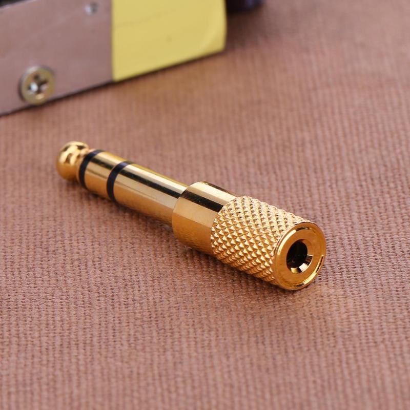 Plaqué or 6.35mm 1/4 pouces mâle à 3.5mm 1/8 pouces écouteur Microphone stéréo allonger Audio adaptateur prise connecteur