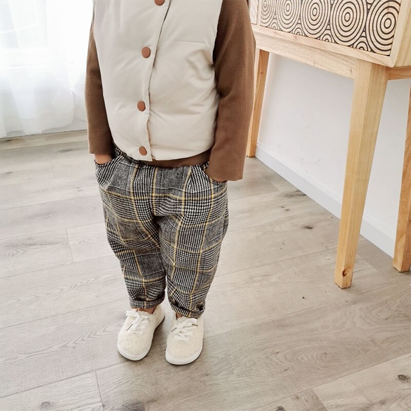 Jongens casual broeken lente geruite broeken kinderen losse lente en herfst kinder single broeken kinderkleding