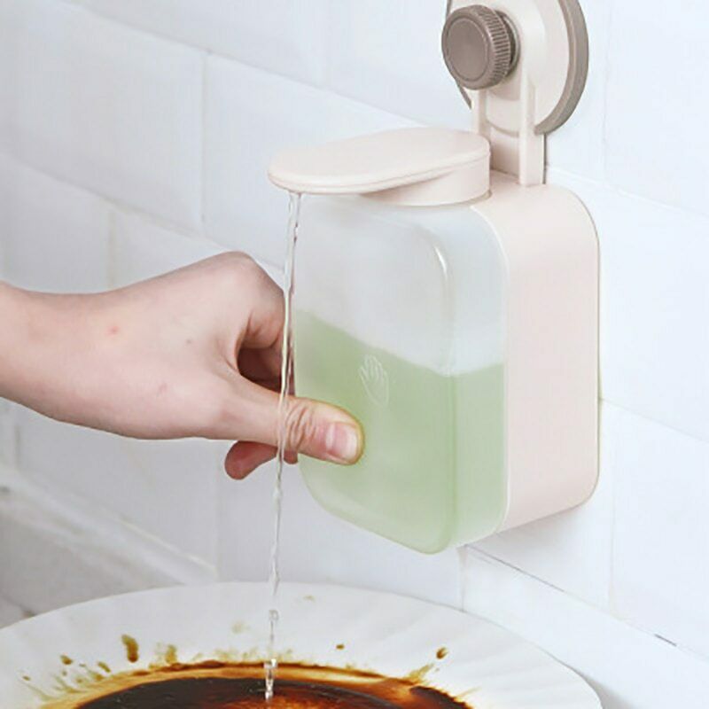 Kafei Zeepdispenser, de muur gemonteerde houder, 350 ml, handvloeiende shampoo, douchegel dispenser voor badkamer, keuken, kantoor, wit