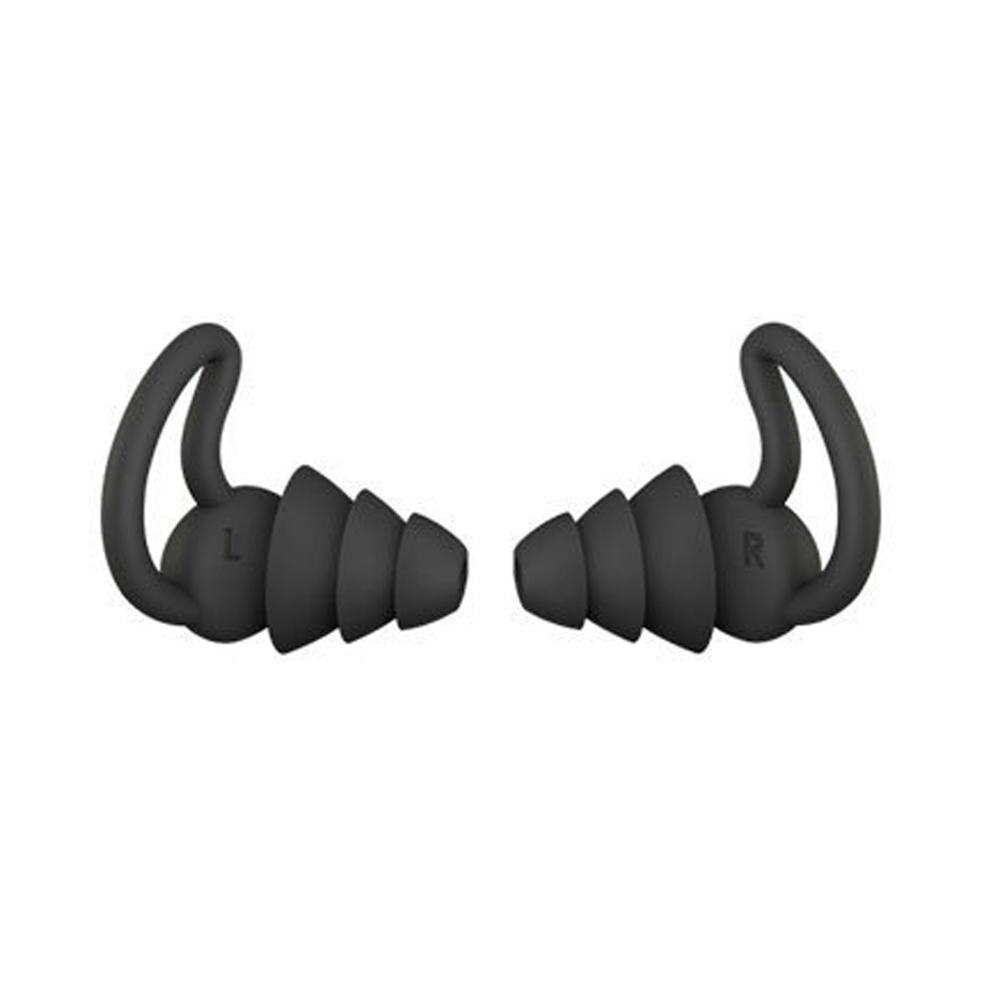 1 Pair Soft Silicone Sleeping Earplugs Hear Safety Ear Plugs for Travel Study Snoring Mini Ear Protector Noise Reduction Earplug: Black-3