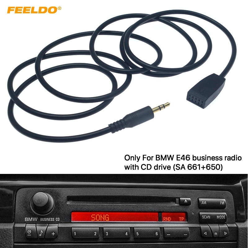 FEELDO 3.5mm Male Jack AUX Input Kabel Adapter Alleen Voor BMW E46 Met Business CD Radio Autoradio # HQ6254