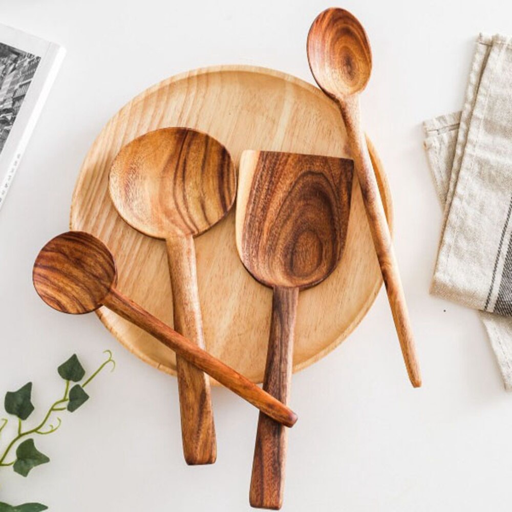 Spatel Set 8 Stks Natuurlijke Teak Keuken Koken