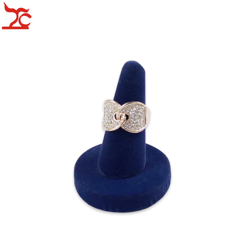 Velvet Jewelry Display Holder Blue Ring Necklace Bracelet Jewelry Organizer Storage Stand Engagement Jewelry Counter Showcase
