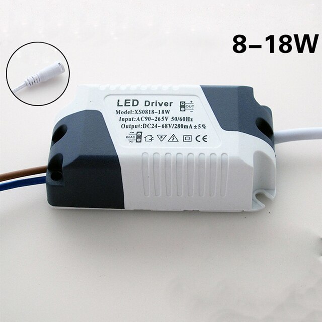 LED Driver 280mA 8W 12W 15W 18W 24W LED Power Supply Unit Lighting Transformers For DIY Panel Lamp Driver AC90-265V: 8 18W