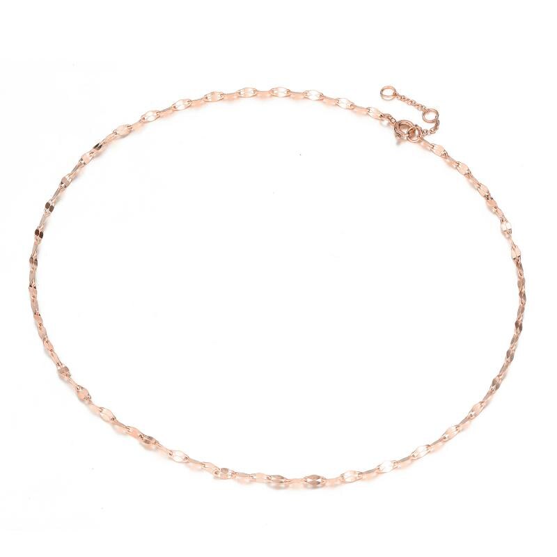 Visunion 316L Rvs Ketting Rolo Link Chain Ronde Eenvoudig Goud Zilver Kleur 35 Cm 38 Cm Lange Keten sieraden: O rose gold