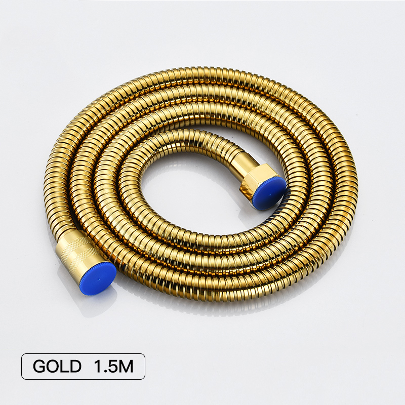 Foheel mangueiras de encanamento mangueira flexível 1.5m aço inoxidável mangueiras de chuveiro acessórios do banheiro atacado dropshipping: Gold