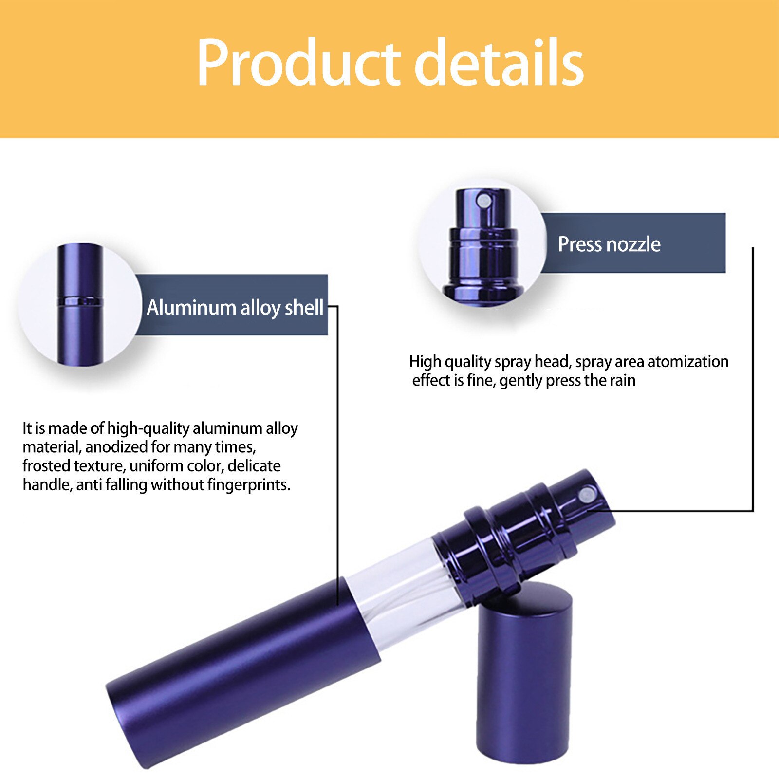 1pc portable quick perfume sprayer replacement container one-click replenishment spray compact lightweight strong spray спрей
